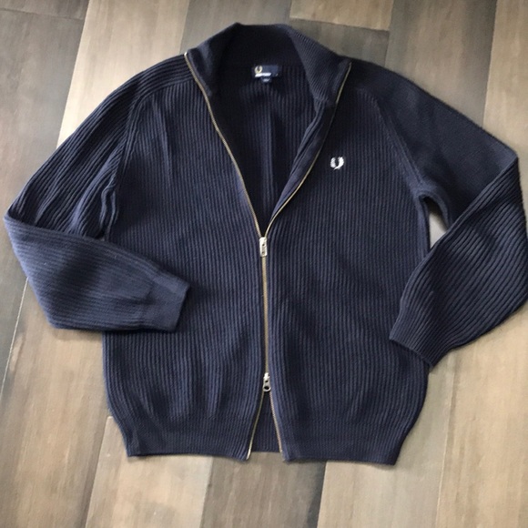 fred perry zip cardigan